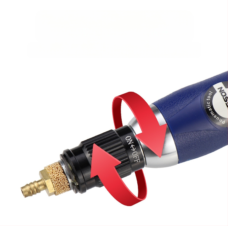 Gāzes pneimatiskā ultraskaņas faila forma pulēšanas iekārta ar atpakaļejošu slīpēšanas rīku, 35000 apgr./min, gaisa ieeja 1/4", 6 bar, 0,5 kg