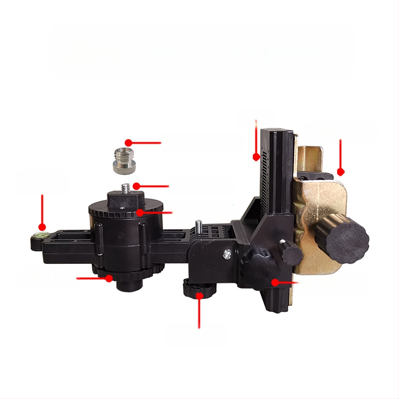 Многофункционален пан-tilt нивелир с лазерен принцип, телескопична тръба, инфрачервена база и 360° въртяща скоба за повдигане