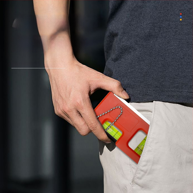 Магнитен мини нивелир с висяща верига и балонче за нивелиране за домашна поддръжка (Магнитен; Висяща верига; Балонче)