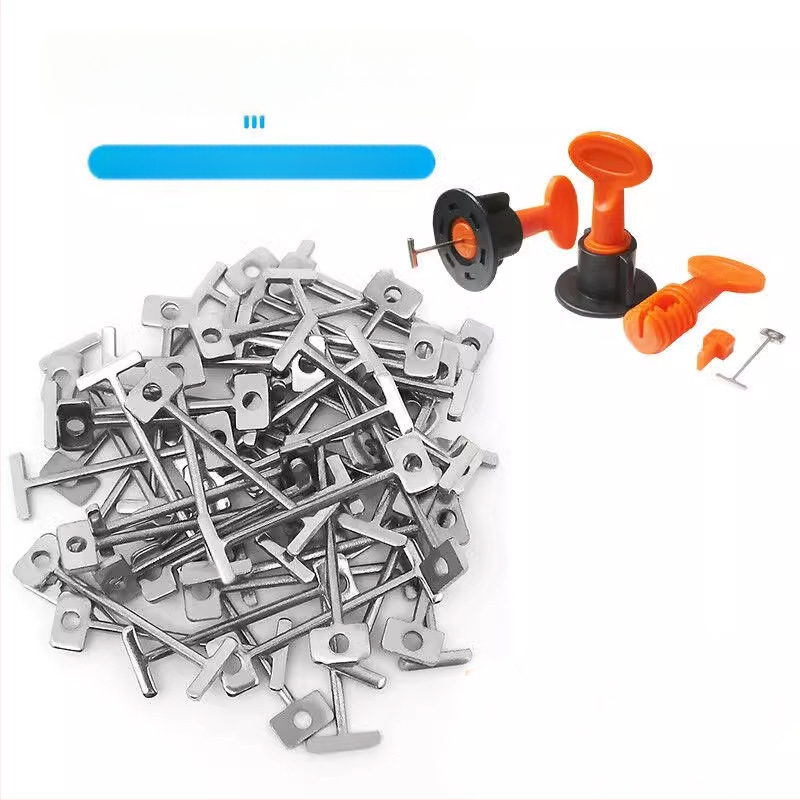 Уред за нивелиране на плочки със заменяеми стоманени игли, Т‑пин и повторно използваем клип