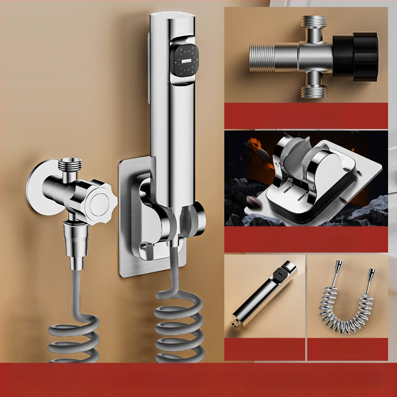 Držač od nehrđajućeg čelika za toaletni prskalj – ugrađivanje u zid, bez bušenja, viseći držač, promjer otvora 4 mm, model J-WYJ, radni tlak 1 MPa