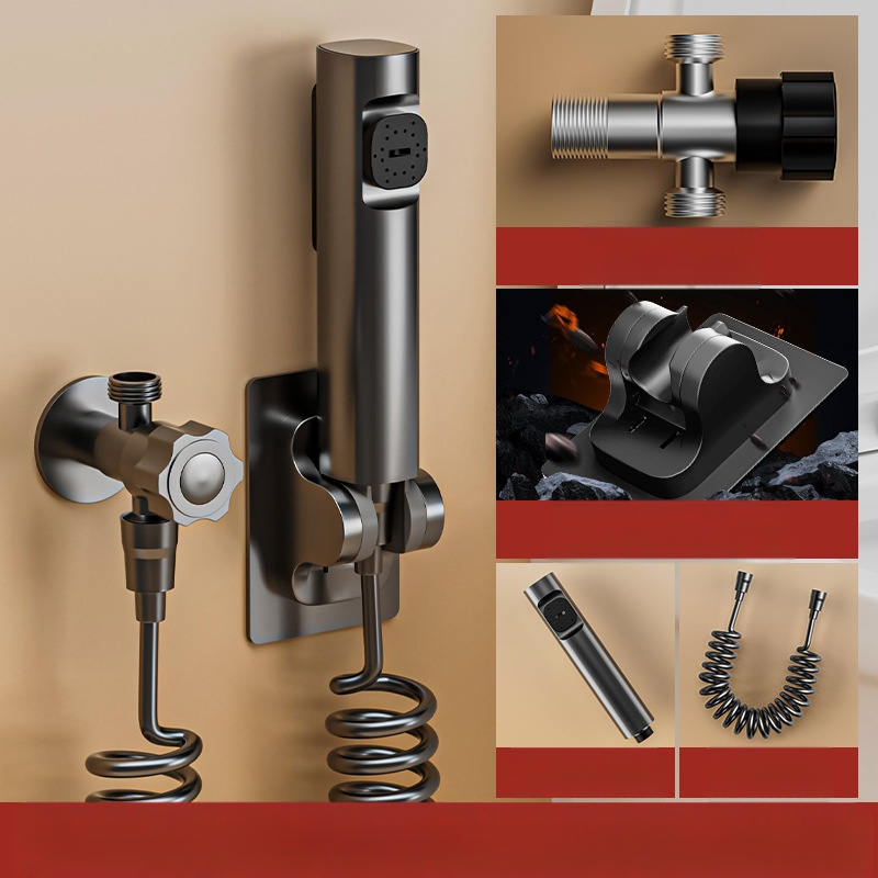 Držač od nehrđajućeg čelika za toaletni prskalj – ugrađivanje u zid, bez bušenja, viseći držač, promjer otvora 4 mm, model J-WYJ, radni tlak 1 MPa