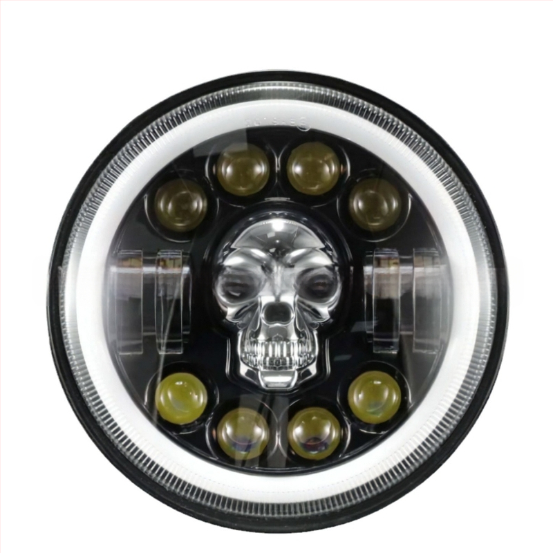 LED προβολέας για εκτός δρόμου οχήματα – Skull Wrangler κυκλικός προβολέας, περίβλημα από χυτό αλουμίνιο, ανακλαστική κάψα, επιλογές παραμετροποίησης