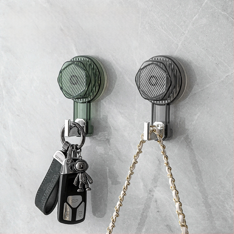 Siurbimo kilpa su pasukamu kabliu, be gręžimo, lipnus laikiklis namų naudojimui, plastikas, vienas kabliukas, apkrova 2 kg