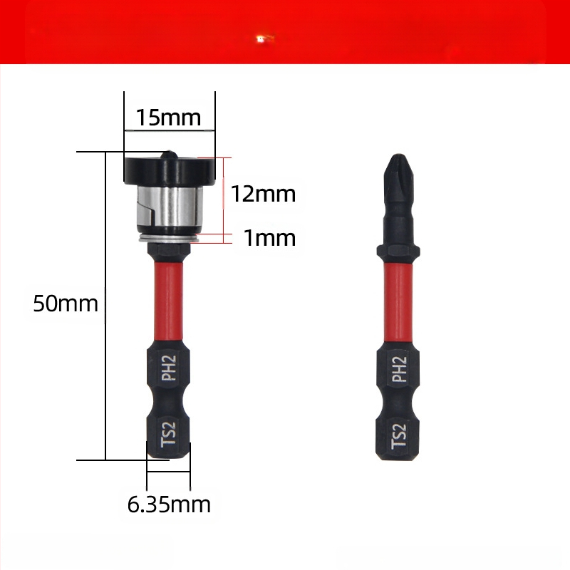 Главичка за позициониране на гипсокартон, регулируема с магнитен пръстен, S2 инструментална стомана, за винтове с кръстосан шлиц в дърводелството и таваните