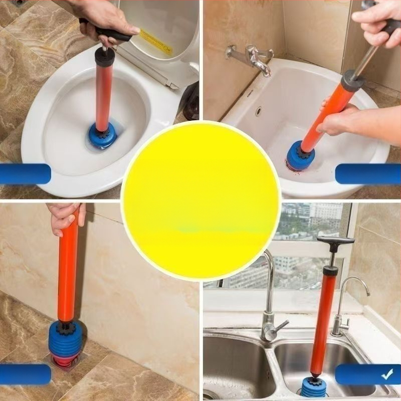 Tualeto siurbimo įrankis su pneumatine veikimo sistema, PVC konstrukcija, tinkamas namų kanalizacijai