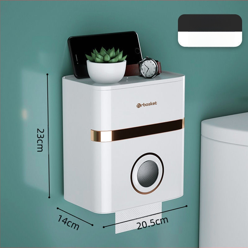 Стенно монтирана водоустойчива кутия за тоалетна хартия, пластмасова, Nordic стил, с WATERMARK сертификат