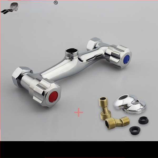 Į sieną įmontuojamas dviejų valdymų karšto ir šalto vandens maišytuvas su vario korpusu, paslėpta įranga — Modelis QJD-XBD; darbinis slėgis 0,6 MPa; karšto vandens temperatūra iki 90°C.