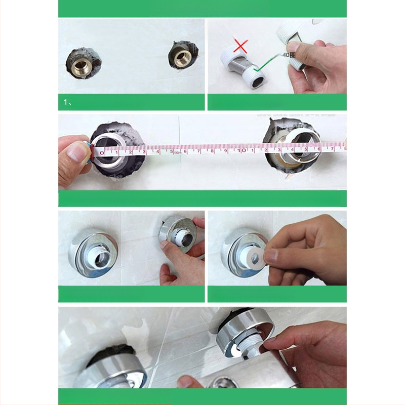 Į sieną įmontuojamas dviejų valdymų karšto ir šalto vandens maišytuvas su vario korpusu, paslėpta įranga — Modelis QJD-XBD; darbinis slėgis 0,6 MPa; karšto vandens temperatūra iki 90°C.