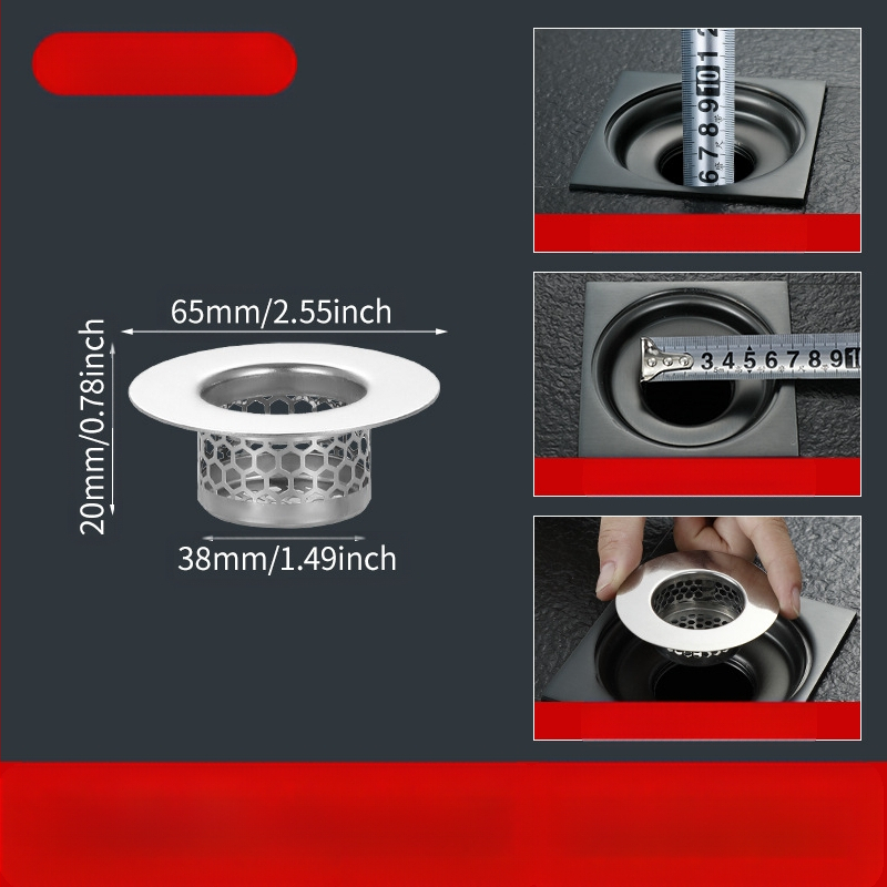 Rongfeng MPGLW-06 Ανοξείδωτος χάλυβας 304 φίλτρο αποχέτευσης νεροχύτη, τύπος πτώσης, φιλτράρισμα