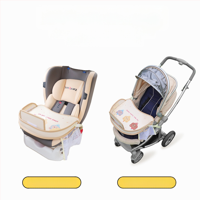 Automobilio sėdynės stalo padėklas kūdikiams — atspari vandeniui paviršius su animaciniu dizainu, suderinamas su vaiko saugos sėdyne