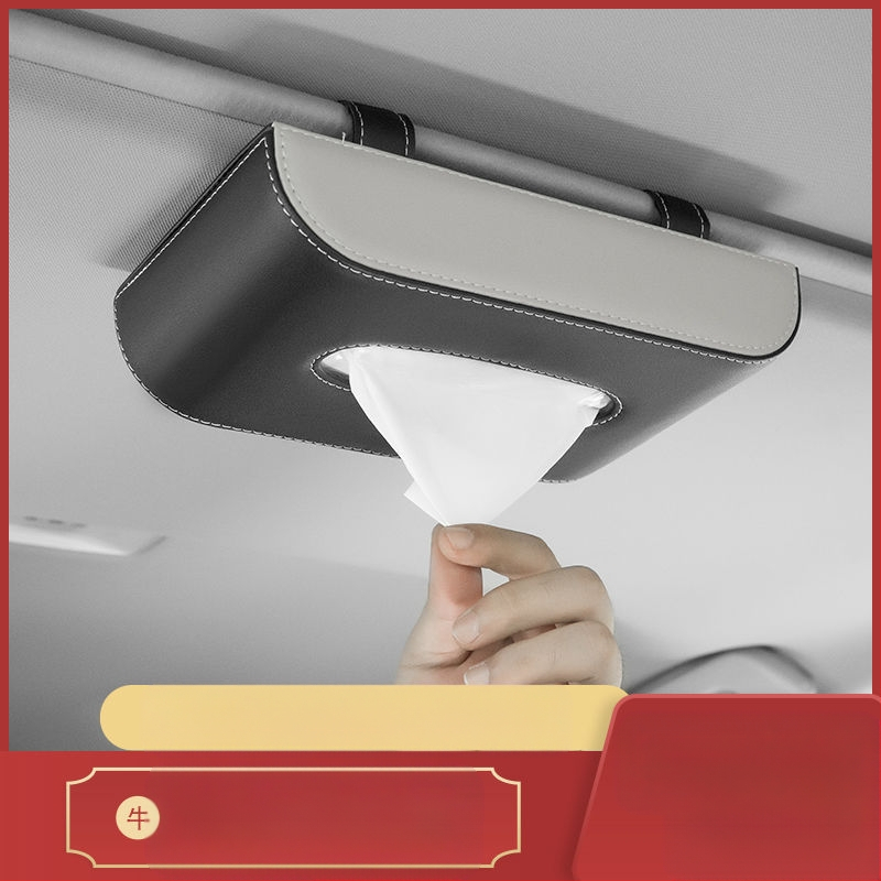 Δερμάτινο κουτί χαρτομάντηρων αυτοκινήτου, κρεμάμενο από την ηλιοπροστασία ή την οροφή, εσωτερικό αξεσουάρ αυτοκινήτου, προσαρμόσιμο, προέλευση Γκουανγκζού