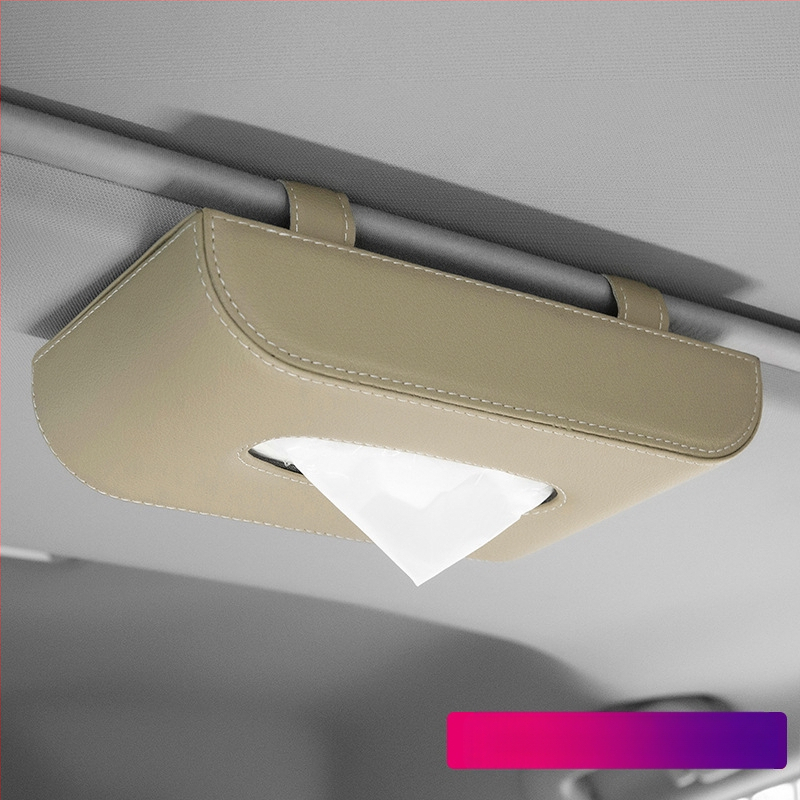 Δερμάτινο κουτί χαρτομάντηρων αυτοκινήτου, κρεμάμενο από την ηλιοπροστασία ή την οροφή, εσωτερικό αξεσουάρ αυτοκινήτου, προσαρμόσιμο, προέλευση Γκουανγκζού