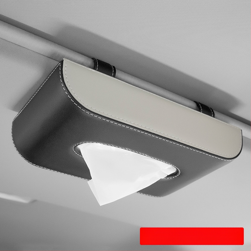 Δερμάτινο κουτί χαρτομάντηρων αυτοκινήτου, κρεμάμενο από την ηλιοπροστασία ή την οροφή, εσωτερικό αξεσουάρ αυτοκινήτου, προσαρμόσιμο, προέλευση Γκουανγκζού