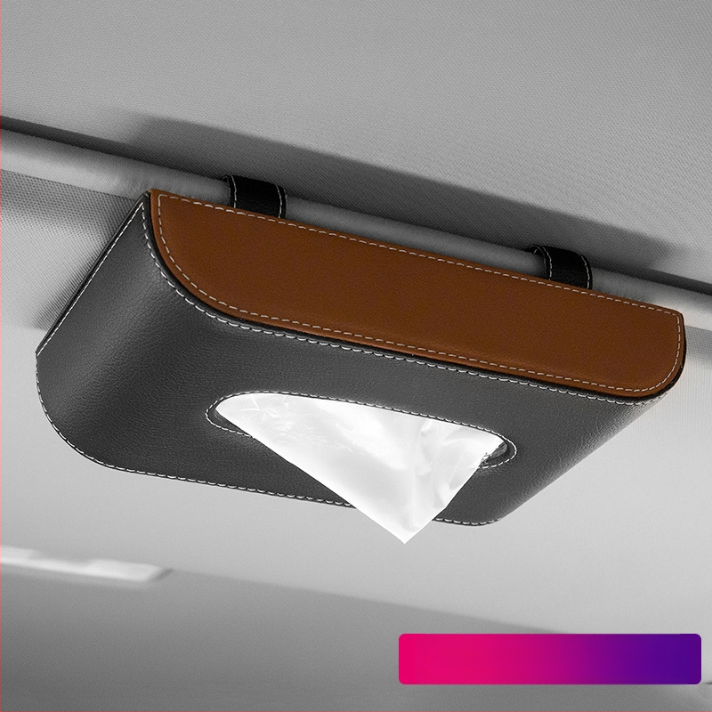 Δερμάτινο κουτί χαρτομάντηρων αυτοκινήτου, κρεμάμενο από την ηλιοπροστασία ή την οροφή, εσωτερικό αξεσουάρ αυτοκινήτου, προσαρμόσιμο, προέλευση Γκουανγκζού