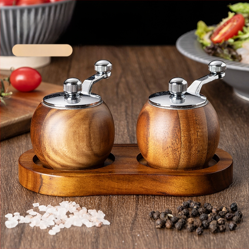 Rankinis pipirų malūnėlis su keramnine šerdimi, druskos ir pipirų malimui, daugiafunkcinis virtuvės įrankis (keraminė šerdis, rankinis veikimas, galimybė pridėti logotipą)