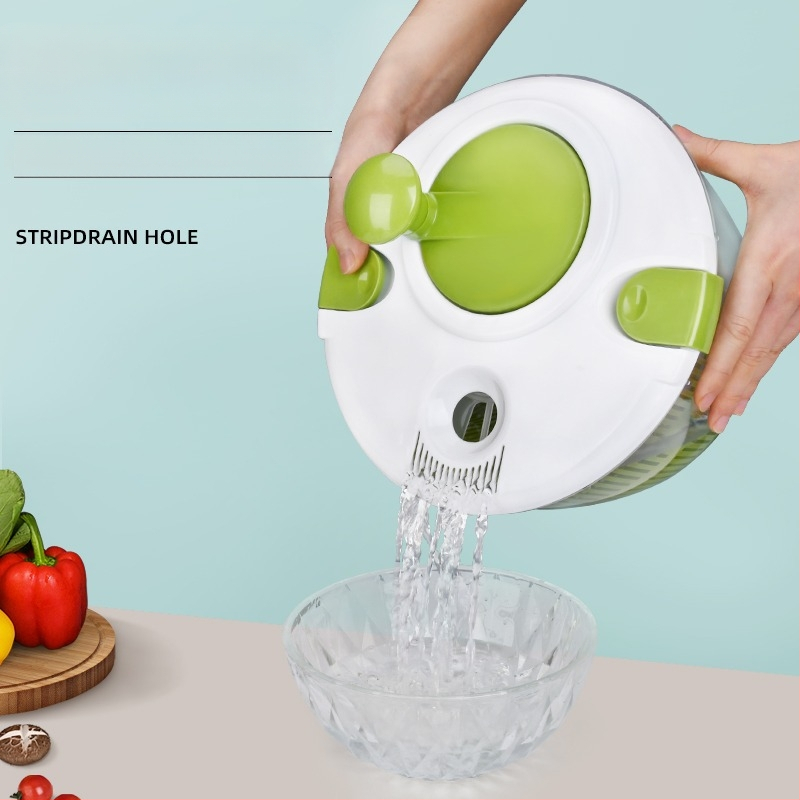 Ръчно устройство за измиване и отцеждане на зеленчуци и плодове с въртящ се кошник