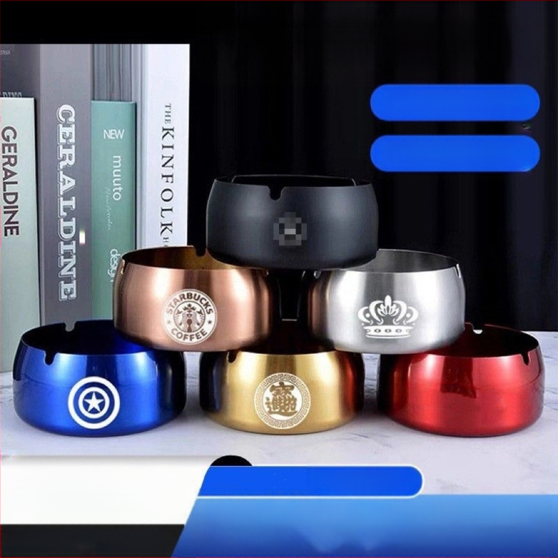 Rozsdamentes acél hamutartó tárolóval és logóval, minimalist dizájn