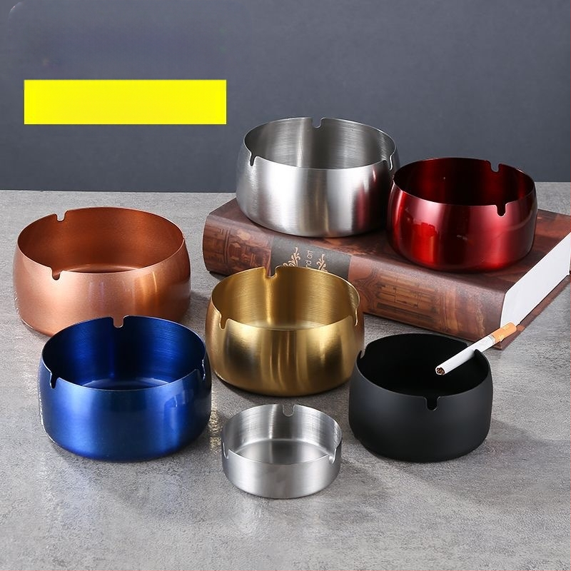 Rozsdamentes acél hamutartó tárolóval és logóval, minimalist dizájn