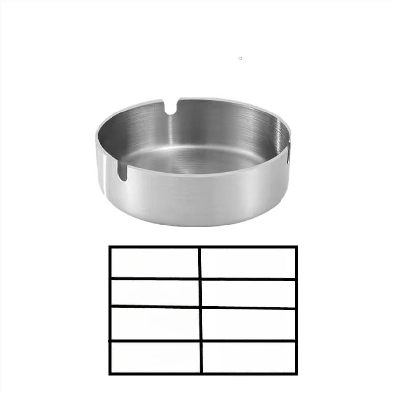 Rozsdamentes acél hamutartó tárolóval és logóval, minimalist dizájn