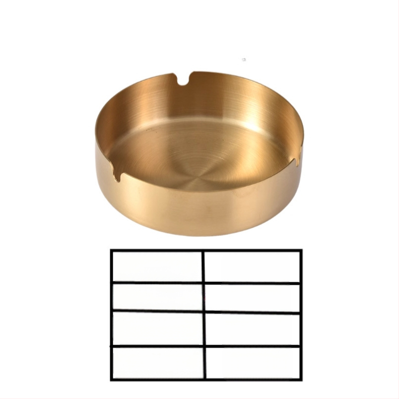 Rozsdamentes acél hamutartó tárolóval és logóval, minimalist dizájn