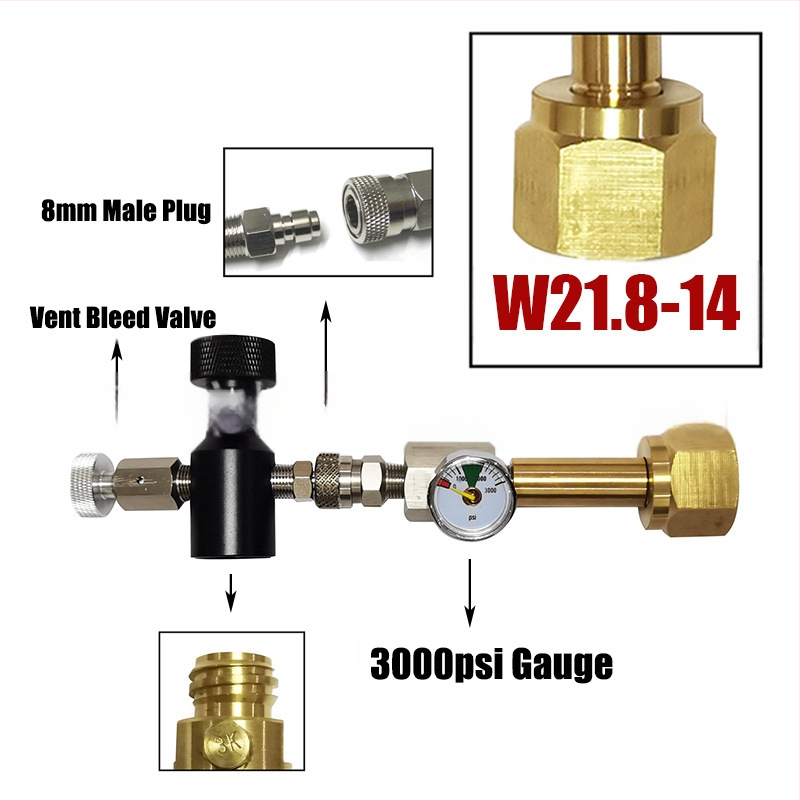 Sodastream CO2 адаптер с вътрешна резба — алуминиева сплав + мед, свързване на цилиндри