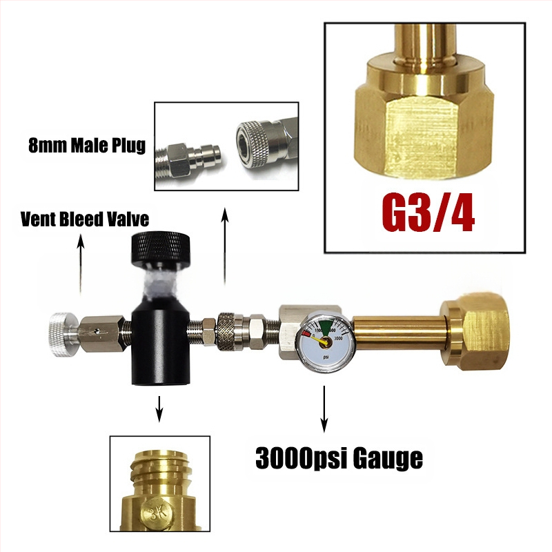 Sodastream CO2 адаптер с вътрешна резба — алуминиева сплав + мед, свързване на цилиндри