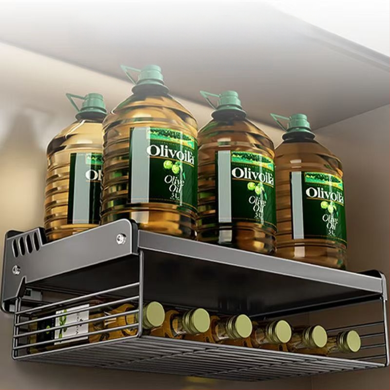 Sieninis mikrobangų orkaitės laikiklis – be gręžimo, iš anglies plieno, sieninis montavimas, šiuolaikiškas minimalistinis stilius