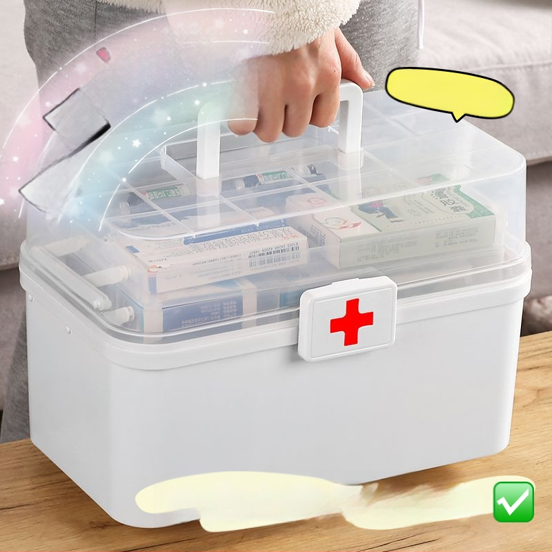 Κιβώτιο αποθήκευσης φαρμάκων, Πολυπροπυλένιο, Φορητό, 1 Διαμέρισμα, Μοντέλο 1