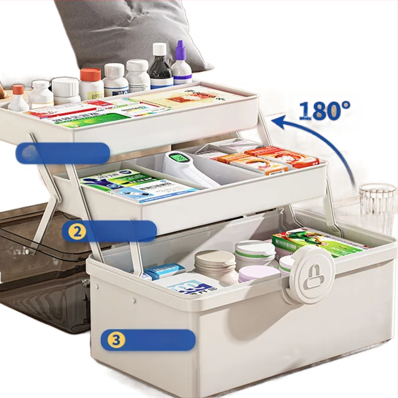 Κιβώτιο αποθήκευσης φαρμάκων, Πολυπροπυλένιο, Φορητό, 1 Διαμέρισμα, Μοντέλο 1