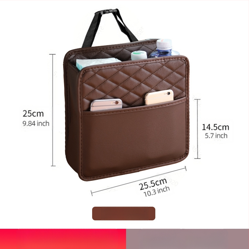 Заден органайзер за автомобилна седалка, кожен, водоустойчив, за окачване