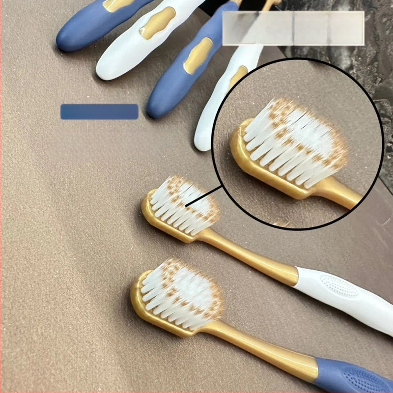 Rankinis dantų šepetėlis, 6 vnt rinkinys, plati galva, minkštos šerelės, gilus valymas