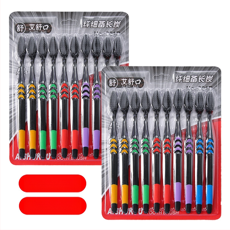 Ai Shukou zobu birste pieaugušajiem ar bambusa aktīvā ogle un mīkstām sariem, modelis 301B