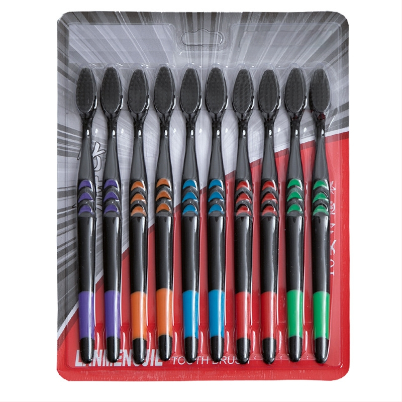 Ai Shukou zobu birste pieaugušajiem ar bambusa aktīvā ogle un mīkstām sariem, modelis 301B