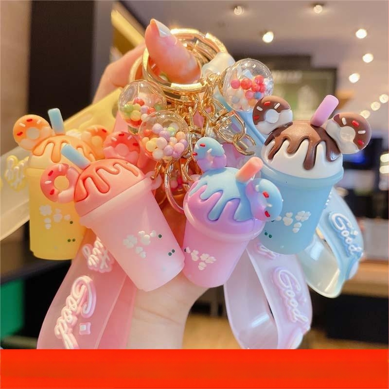 Ledų puodelio raktų pakabukas - keturi dizainai, suasmenintas poros pakabukas, automobilių papuošalas iš dervos