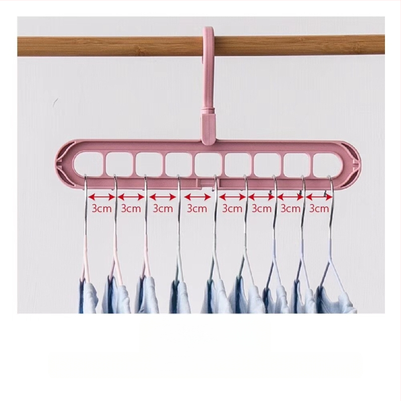 Въртящ се закачалник с девет дупки за общежитие — многофункционален органайзер за дрехи, PP материал, с възможност за персонализация, пуснат през 2020 г., подходящ за дрехи, панталони и вратовръзки