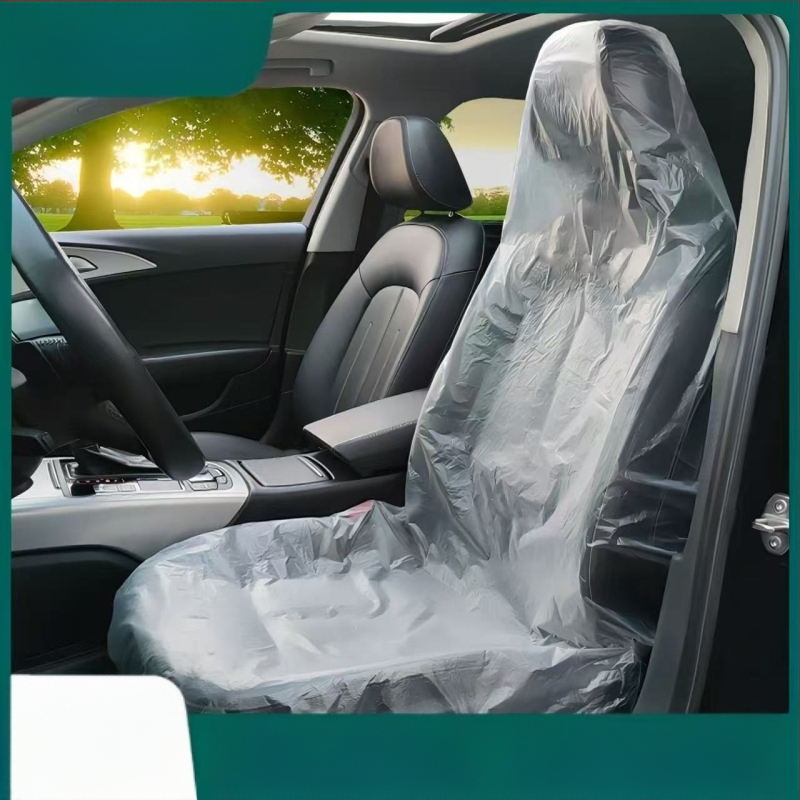 Vienkartinės automobilių sėdynių dangos priekinių ir galinių eilių, dulkių ir vandeniui atsparios, 100% grynos plastikos, išpūstos plėvelės technologija