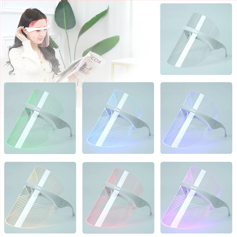 Veido kaukė su fotonų šviesos terapija namų naudojimui, USB įkrovimas, 3 lygiai, odos atjauninimas ir šviesinimas