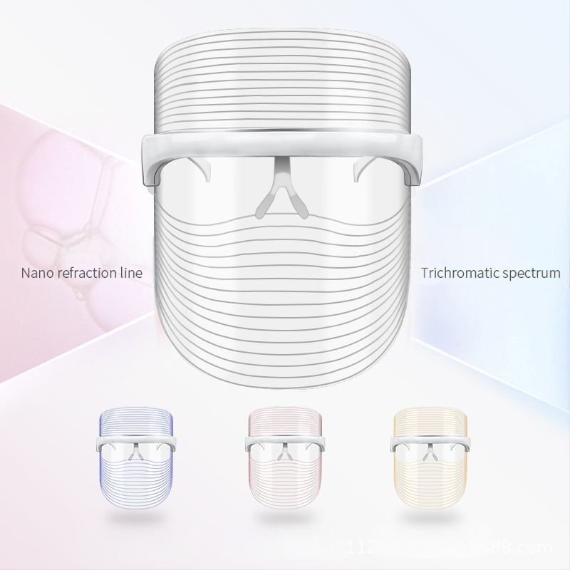 Veido kaukė su fotonų šviesos terapija namų naudojimui, USB įkrovimas, 3 lygiai, odos atjauninimas ir šviesinimas