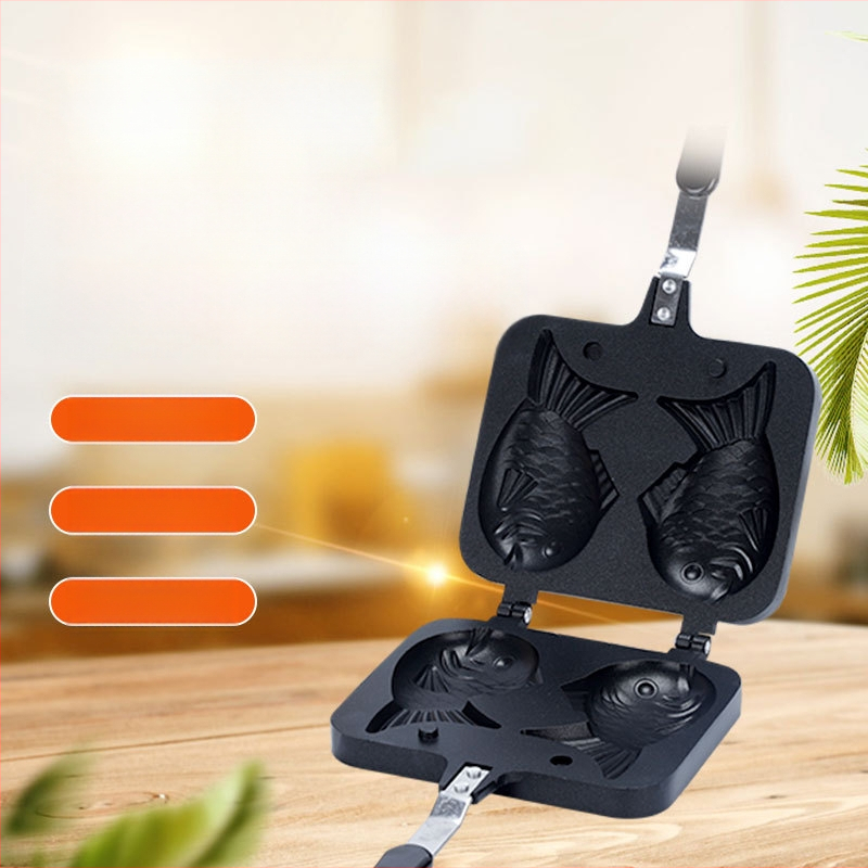 Neslipus žuvies formos kepimo formelė (liejamas aliuminis; nepriklausomas prekinis ženklas; pristatymas 2025 m.; kilmė: Yongkang; šiuolaikinis paprastas stilius)