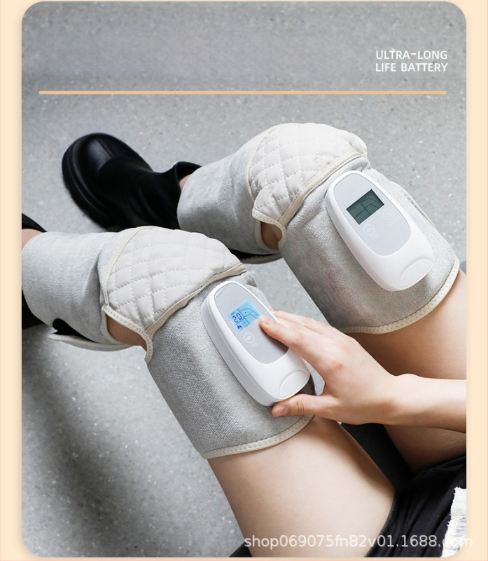 Kojų ir blauzdų masažuoklis su belaidžiu nuotolinio valdymu, automatinio minkymo, šilto suspaudimo ir oro pagalvėmis