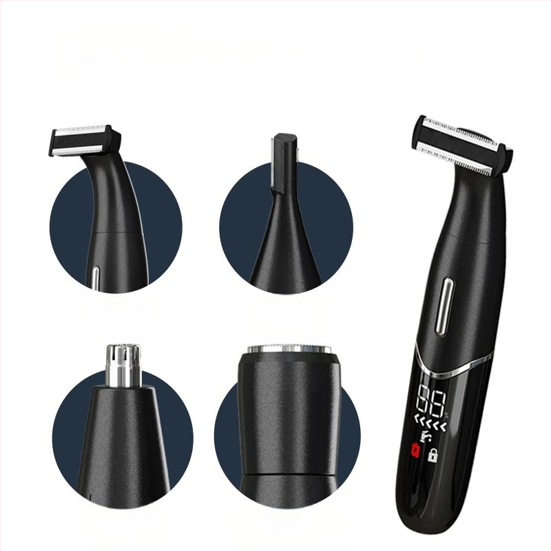 4-σε-1 ηλεκτρικό ξυριστικό και αποτριχωτής σώματος με τρίμερ για ρινικές τρίχες και φρύδια, USB τροφοδοσία, πλήρες καθάρισμα σώματος, βάρος 220 g