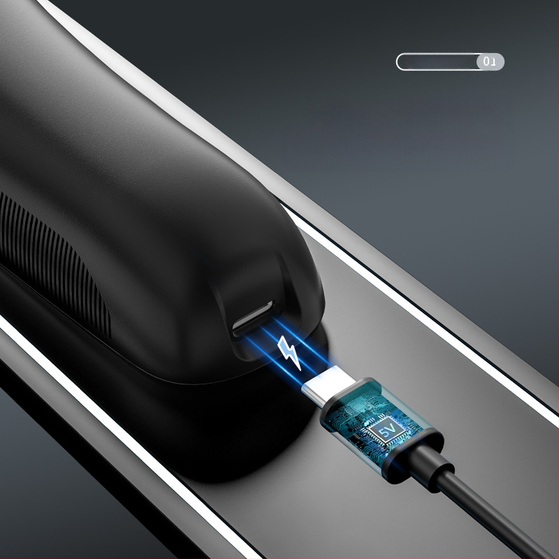 Ηλεκτρική ξυριστική μηχανή με κεφαλή 3 λεπίδων με κίνηση ανάστροφης, ενσωματωμένη μπαταρία 500–800 mAh, LED οθόνη, λειτουργία πλυσίματος ολόσωμα, αυτονομία πάνω από 60 λεπτά