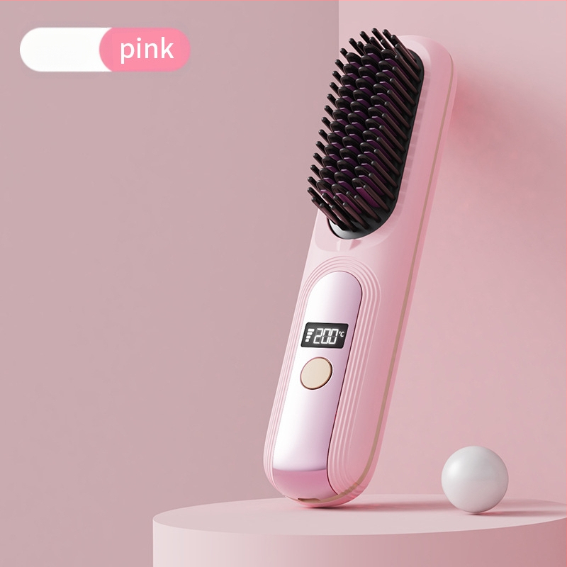 Безжичен LCD гребен за изправяне на коса, презареждаем, 4 температурни нива, 35W, 4000 mAh, за мокра и суха коса