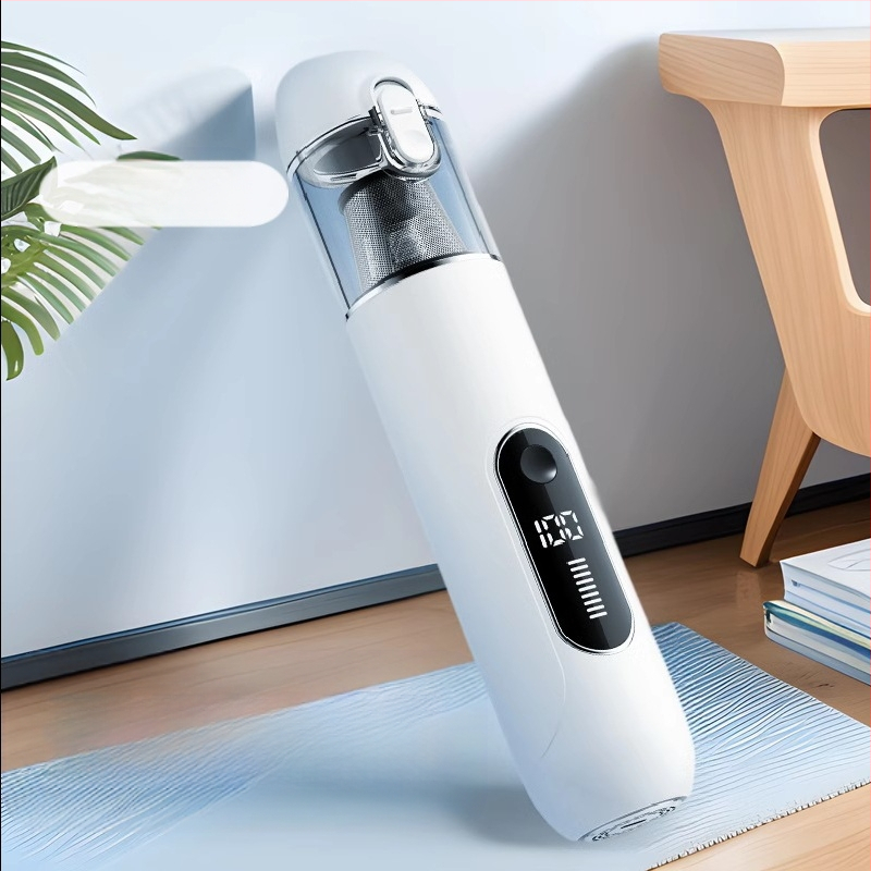 Bezvadu rokasputekļu sūcējs automašīnai, ar integrētu akumulatoru, ar brushless motoru, spēcīga sūcēja jauda, mitra un sausa lietošana, 2-in-1 birste tīrīšanai un sūcībai