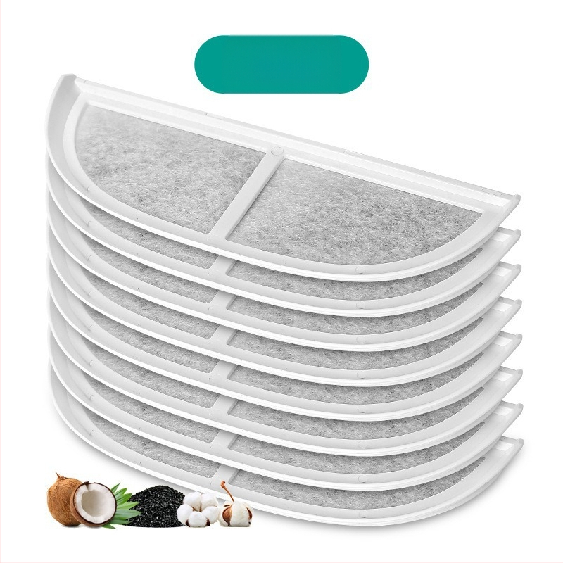 Filtru komplekts Eufy mājdzīvnieku ūdens dozatoram — neauduma audums + kokosriekstu aktivētais ogleklis, daudzslāņu filtrēšana no kokvilnas, 150 gab. iepakojumā, piemērots kaķiem