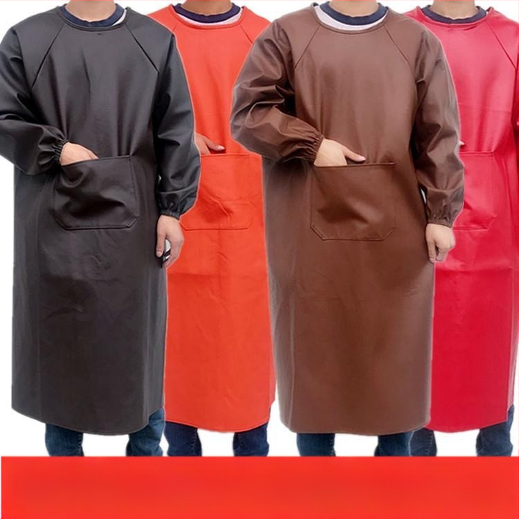 Ujjú kötény PU bőrből, vízálló, modern minimalist stílus, egyszínű minta