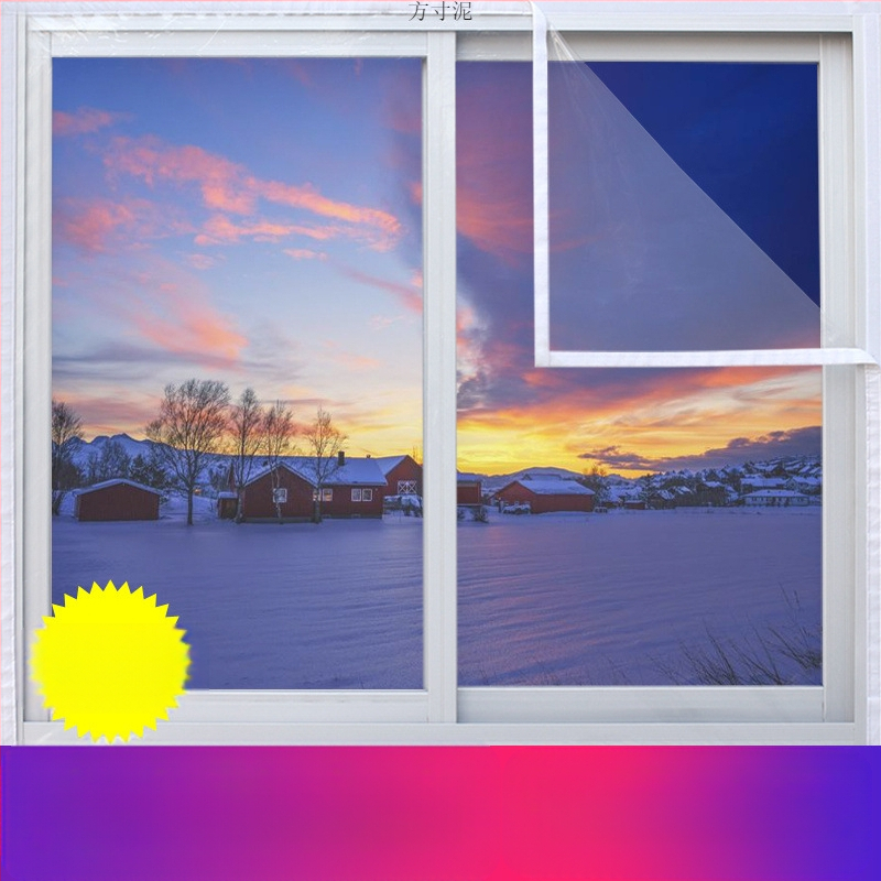 PEVA langų izoliacinis filmas - permatomas, be siūlių jungimas, neprisitaikymas