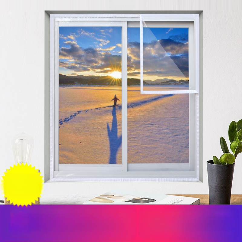 PEVA langų izoliacinis filmas - permatomas, be siūlių jungimas, neprisitaikymas