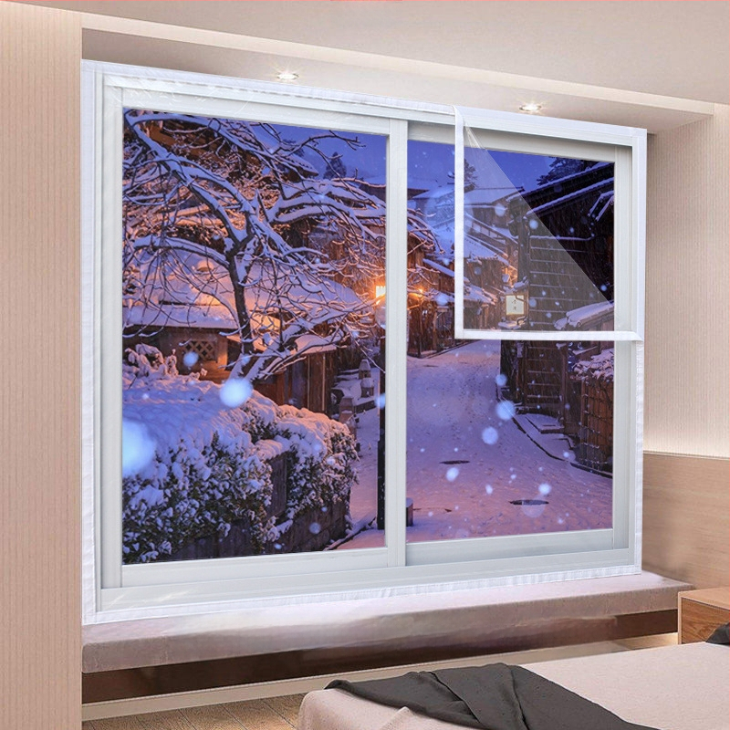 PEVA langų izoliacinis filmas - permatomas, be siūlių jungimas, neprisitaikymas